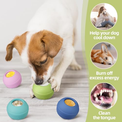 Long-Lasting Interactive Dog Lick Toy, Stuffable Dog Enrichment to Keep Dogs Busy, Wobbly Treat Dispensing Freezable Chew Toys, Food-Grade Safe (Green,S) - color: Green, size: S