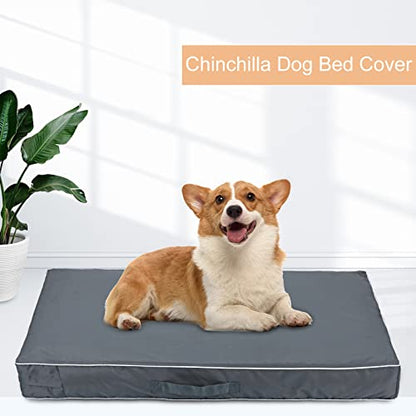 Chinchilla Waterproof Heavy Dog Bed Cover Washable, with Zipper Opening Fillable Universal Dog Bed Replacement Cover.Cover Only (XXX-Large, Gray) - color: Grey, size: XXX-Large(47" L × 29" W × 4" H)