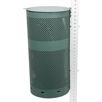 ZERO WASTE USA - Round Outdoor 10 Gallon Capacity Waste Can - 100% Rust-Free, Powder-Coated, Commercial Grade Aluminum to Withstand Weather. 10-Year Warranty (Matte Green) - color: Matte Green