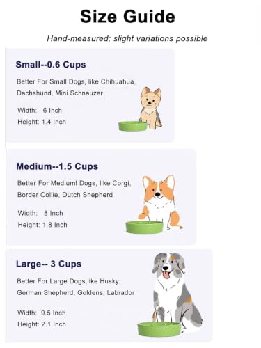 LE TAUCI Slow Feeder Dog Bowls Ceramic, 1.5 Cups Dog Food Bowl, Puppy Slow Feeder Dish for Fast Eaters, Clover Green - color: Clover Green, size: M-1.5 Cups
