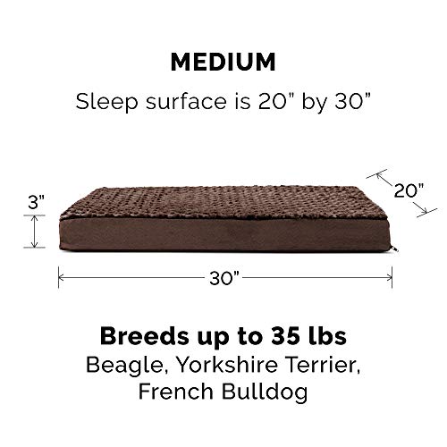 Furhaven Replacement Dog Bed Cover Ultra Plush Faux Fur & Suede Mattress, Machine Washable - Chocolate, Medium - color: Chocolate, size: Medium (Pack of 1)