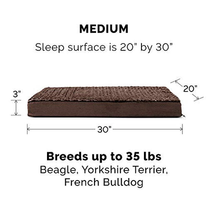 Furhaven Replacement Dog Bed Cover Ultra Plush Faux Fur & Suede Mattress, Machine Washable - Chocolate, Medium - color: Chocolate, size: Medium (Pack of 1)