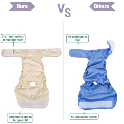 wegreeco Washable Reusable Premium Dog Diapers, Pack of 3, Small Dog Puppy & Doggy Diapers Female, Dog Period Panties Diapers Female in Heat Small - color: Purple, Yellow, Pink, size: Small