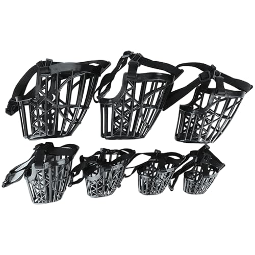 7Pcs Dog Muzzles Anti Biting Adjustable Plastic Breathable Basket Muzzle Different Sizes for Small, Medium, Large & Extra Dogs