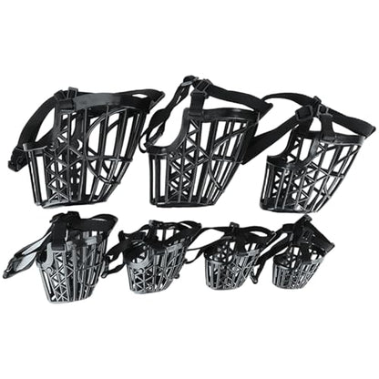 7Pcs Dog Muzzles Anti Biting Adjustable Plastic Breathable Basket Muzzle Different Sizes for Small, Medium, Large & Extra Dogs