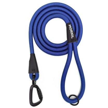 Rope Dog Leash, 6 Foot Heavy Duty Dog Leash with Aviation Aluminum Auto Locking Carabiner, Strong Nylon Pet Lead for Small, Medium, Large Dogs (Blue, 6FT) - color: Blue, size: 6 Foot Single Handle
