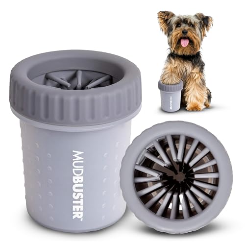 Dexas MudBuster Portable Dog Paw Cleaner, Premium Quality Small Light Gray Pet Accessory - color: Light Gray, size: Small without Lid
