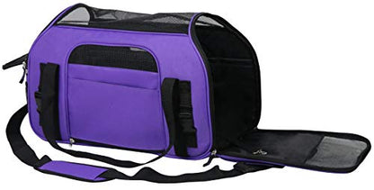 EliteField Soft Pet Carrier (3 Year Warranty, Airline Approved) Soft Sided Dog Puppy Cat Carrier Travel Bag (X-Large: 21" L x 12" W x 13" H, Purple) - color: Purple, size: 21.0"L x 12.0"W x 13.0"H
