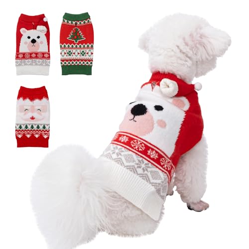 LUBOT NEW Ugly Christmas Sweaters for Puppy Cute Funny Wintertime and Holiday Parties Knitted Pullover Sweater Small Dog Bear Small - color: Red Bear, size: Small