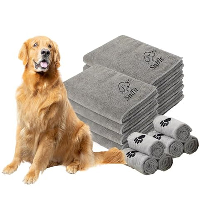 Dog Towel Keeps Your Pet Cozy After Every Use - Microfiber Towels for Drying Dogs & Cats - Quick & Efficient Grooming Gray Towel for Outdoor Play - Gently Dries Your Pet’s Fur 15.7 x 27.6in Medium - size: Medium