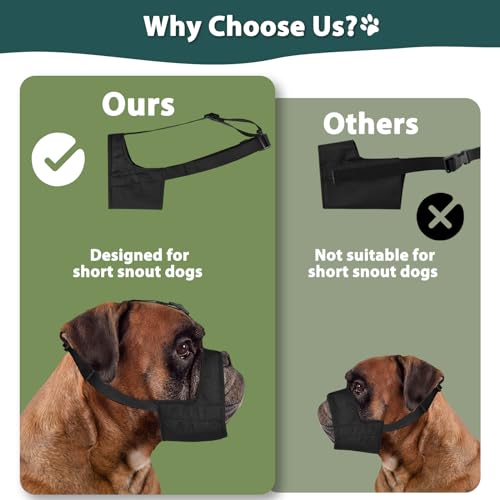 Mayerzon Pitbull Muzzle, Soft Dog Muzzle with Anti-Slip Strap for American Bully Bulldog Boxers Rottweilers, Fabric Mouth Guard for Medium Large Short Snout Dog Anti Biting Chewing, Allow to Drink - size: M [Snout Cir: 8.5"-9.5"]