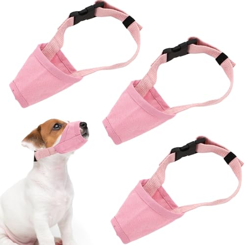 Dog Muzzle for Small Dogs, Breathable Adjustable Puppy Muzzles, Small Dog Muzzle for Grooming Barking Chewing Allows Panting Drinking