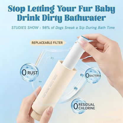 Dog Shower Attachment for Bathtub Faucet - Leak-Proof Pet Washing Hose Attachment with Sprayer, 6.5FT Portable Shower Hose, Dog Bath Hose for Dog Grooming Cat Bathing