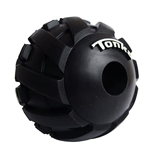 Tonka Mega Tread Ball Treat Holder Dog Toy, Lightweight, Durable and Water Resistant, 3 Inches, for Small/Medium/Large Breeds, Single Unit, Black - size: 3 inch Mega Tread Ball