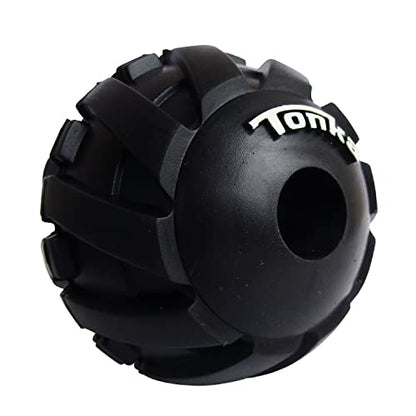 Tonka Mega Tread Ball Treat Holder Dog Toy, Lightweight, Durable and Water Resistant, 3 Inches, for Small/Medium/Large Breeds, Single Unit, Black - size: 3 inch Mega Tread Ball
