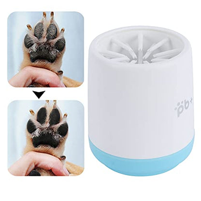 GOWENIC Pet Dog Cleaner Cup, Portable Dirt Removal Dog Foot Washer, Cleaning Cup Accessories for Home Travel (Blue) - color: Blue