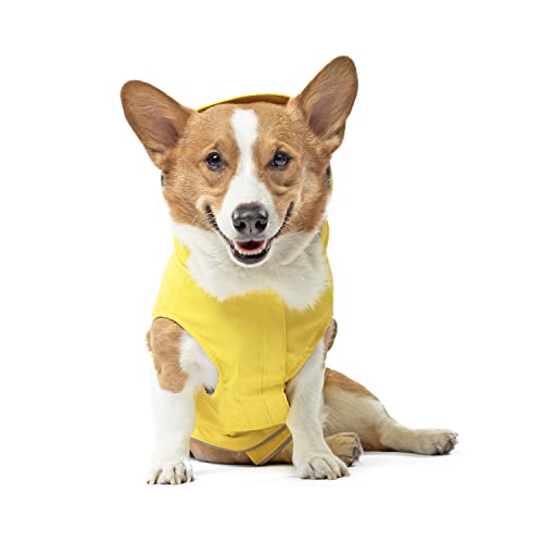 Canada Pooch Torrential Tracker Dog Rain Jacket - Easy On, Adjustable Full Body Coverage, Waterproof, Functional Pockets, Reflective Trim Rain Coat for Dogs, Great for Dogs - color: Yellow, size: 20 (19-21" back length)