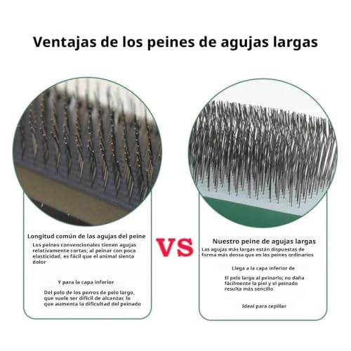 Extra Long Pin Slicker Brush For Large Dog Matted Hair Grooming Wire Brush For Pets Shedding Brushes(Black) - color: Black