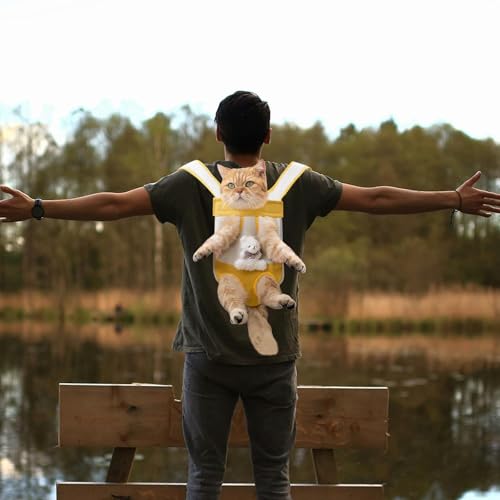 Abaodam Pet Carrier Backpack for Cats and Small Dogs Ventilated Front Chest Soft-Sided Pet Transport Backpack M Size for Hiking Travel Portable Puppy Carrying Knapsack to 7 Lbs