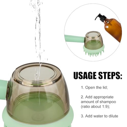Pet Bath Brush with Soap Dispenser, 3-in-1 Dog & Cat Grooming Brush for Bathing, Massaging & Deshedding Pet Shower Scrubber for Daily Cleaning (Green)