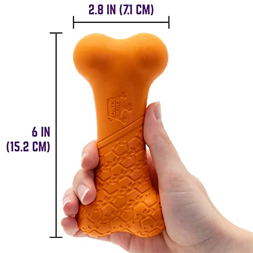Chew King by Mammoth Bacon Flavor Rubber Bone - color: D) Bone (Bacon)