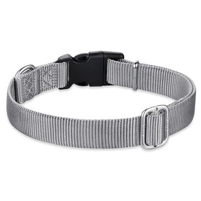 Hyhug Small Dog Collar Quick-Release| Heavy-Duty Nylon Puppy Collar, Adjustable & Durable Pet Supplies for Boy & Girl Dogs (Small, Sleet Gray) - color: Sleet Gray, size: Small