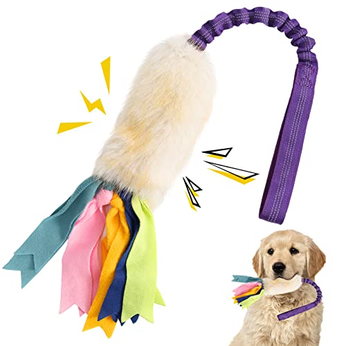 Dog Rope Toys, Nearly Indestructible Dog Rope Toys with Strong Squeak- Ideal Tug of War Interactive Dog Training Toy, Dental Cleaning Chew Toys, Dog Tug Toy for Boredom Suitable for Dogs of All Ages - color: White
