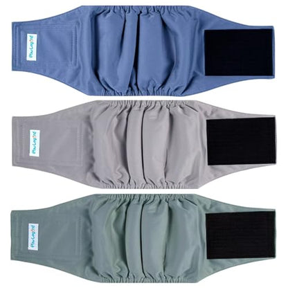 Paw Legend Washable Dogs Diapers Male Dog Belly Bands for Male Dogs Diapers Reusable Puppy & Doggie Diapers Male - color: Black, Grey, Blue, size: X-Small
