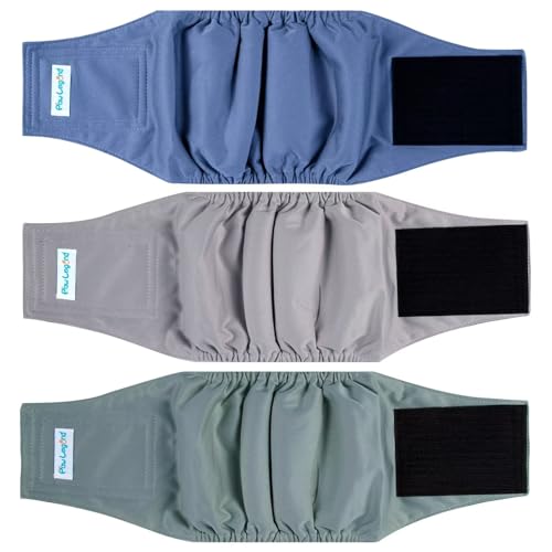 Paw Legend Washable Dogs Diapers Male Dog Belly Bands for Male Dogs Diapers Reusable Puppy & Doggie Diapers Male - color: Black, Grey, Blue, size: X-Small