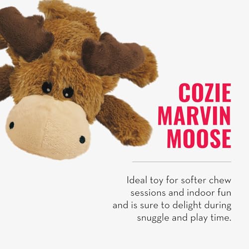 KONG Cozie Marvin Moose & SqueakAir Balls (3 Pack) - Dog Fetch & Chew Toys for Fun - Soft Toy Moose for Indoor Play - Durable Dog Toy Balls for Outdoor Play - for Small Dogs - size: Small