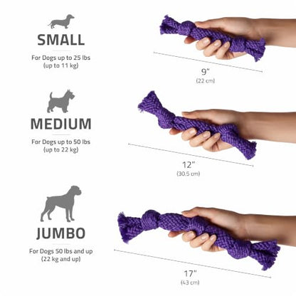 Playology Dog Toys | Dri-Tech Dental Rope Toy for Large Senior Dogs, Gentle on Teeth | Pork Sausage Scented Jumbo Toy | Dog Rope for Tug of War - size: Jumbo Rope, style: Pork Sausage
