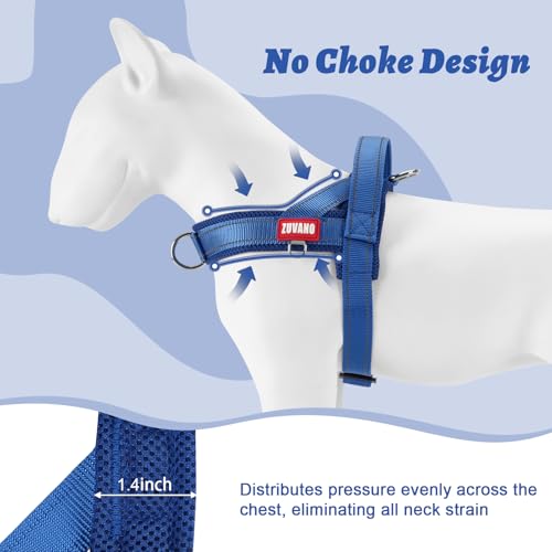 Lightweight Dog Harness for Small Dogs - No Choke Escape-Proof Soft Mesh Reflective Vest Harness with Padded Handle - Adjustable Chest, Lockable Quick Release Buckle Harness, Blue, S - color: Blue, size: Small