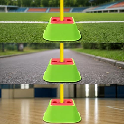 Telescopic Agility Poles for Basketball Training, Slalom Poles, Sports Training Sticks, & Training Equipment with Three-Hole Base - style: Three-hole base
