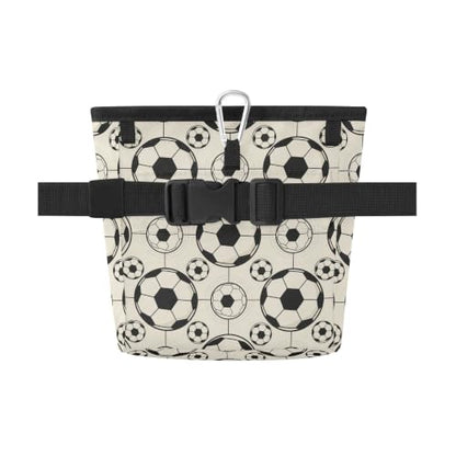 Soccer Water-Resistant Dog Treat Pouch, 3 Ways to Wear Treat Bag with Magnetic Closure & Reflective Strip, Hands-Free for Pet Training, Walking