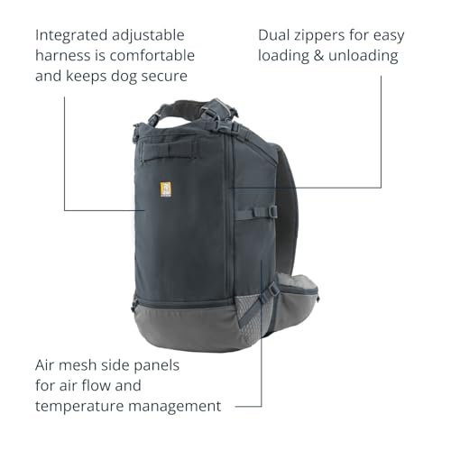 Ruffwear, Hitch Hiker Dog Backpack Carrier, Hands-Free Dog Carrier Backpack with Breathable Mesh, EVA Foam Padding, Durable Polyester, Lightweight Design for Small Dogs, Basalt Gray, X-Small - color: Basalt Gray, size: X-Small
