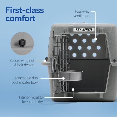 Petmate Sky Kennel For Air and Travel Airline Compliant Dog Crate for Smaller Dog Breeds or Pets up to 15 lbs, Heavy Duty Dog Kennel, Made in the USA- 21" L - size: 21 Inch