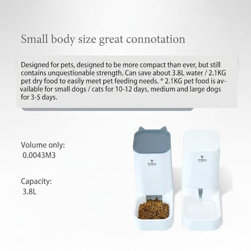 Automatic Pet Feeders Automatic Dog Food and Water Dispenser Water Dispenser for Dogs Gravity Water Dispenser Cat Feeders Automatic Cat Food Dog Water and Food Dispenser Gravity Pet Water Dispenser