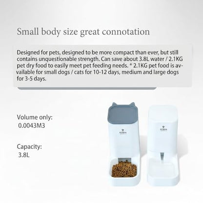 Automatic Pet Feeders Automatic Dog Food and Water Dispenser Water Dispenser for Dogs Gravity Water Dispenser Cat Feeders Automatic Cat Food Dog Water and Food Dispenser Gravity Pet Water Dispenser