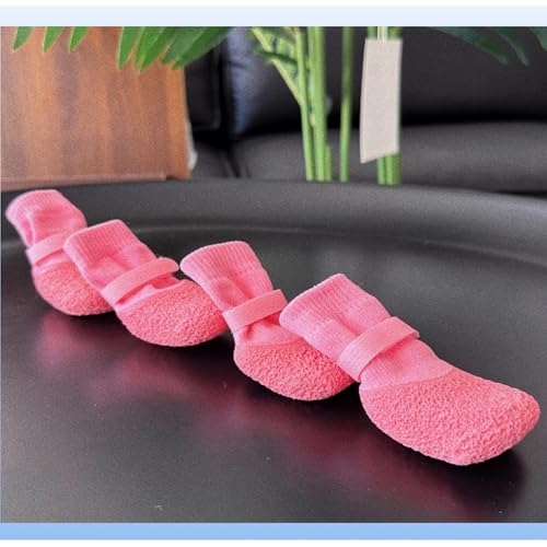 4pcs Nonslip Pet Shoes Waterproofed and Wear for Dog Various Weather Protecting Easyly Waterproofed Dog Shoes - color: Blue, size: M