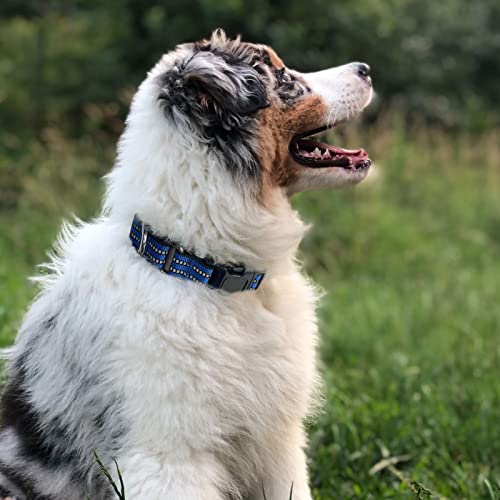 Hikiko Martingale Collar for Dogs Reflective Nylon Dog Collar with Quick Release Buckle Adjustable Training No Slip Dog Collar (X-Small, Blue) - color: Blue, size: X-Small