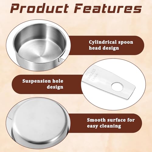 2 Pcs 1/3 Cup Stainless Steel Measuring Cups, (80ml, 3oz) Cat Food Scoop 1/3 Cup Scoop Metal Kitchen Measuring Cups Measure Scoops for Wet and Dry Ingredients, Cooking, Baking, Dishwasher Safe - size: 1/3 Cup