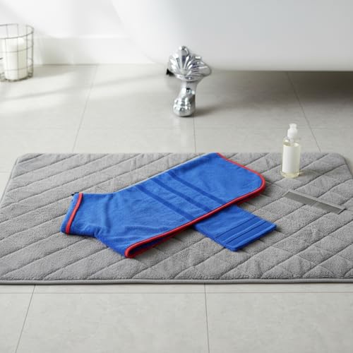 Dog Drying Robe, Absorbent Microfiber Pet Towel Wrap with Leg Openings for Small Dogs - color: Blue