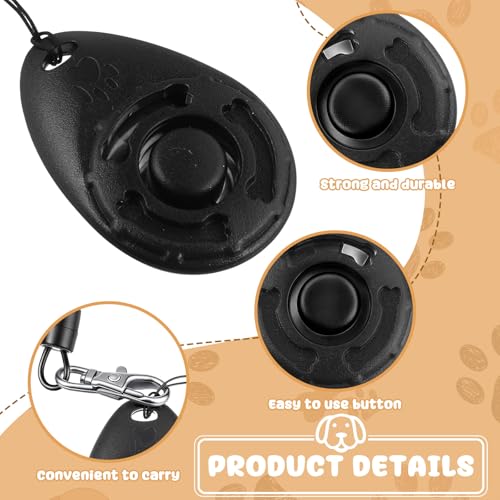 Frienda 18 Pieces Dog Training Clicker, Pet Behavioral Training Clickers with Wrist Strap for Dogs Cats Puppy Birds Horses(Black) - color: Black