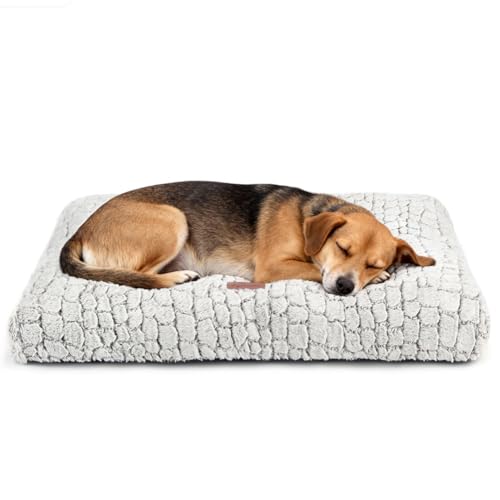 Dog Bed Crate Pad - Soft Fluffy Pet Cushion Mat Anti-Slip Comfy Kennel Pad for Crates - color: Coffee, size: Large 36"x24"