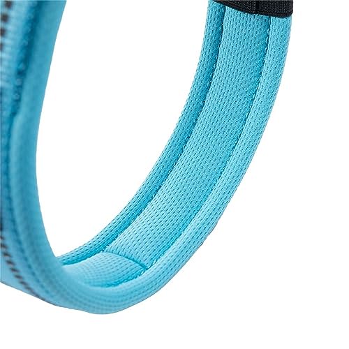 EXCELLENT ELITE SPANKER Reflective Dog Collar Classic Soft Padded Breathable Nylon Adjustable Pet Collar with Quick Release Buckle for Boy Girl Male Female Small Medium Large Dogs Training(LBLU-M) - color: Light Blue, size: M