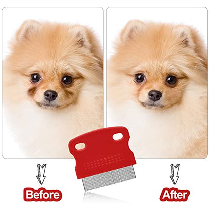 5 Pieces Dog Eye Combs Tear Stain Remover Combs Pet Grooming Comb for Small Dogs Gently Removing Eye Mucus and Crust (Red, Black) - color: Black