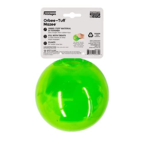 Outward Hound Orbee-Tuff Mazee Interactive Dog Puzzle Toy, Treat Dispensing Slow Feeder Ball, Green, 4.7-Inch - color: Green