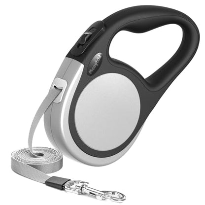 Heavy Duty Retractable Dog Leash-16ft Strong & Durable Walking Leash for S to L Dogs up to 45/115 lbs, Upgraded Lock System, Non Slip Grip, Tangle Free (Grey, Medium-Large Sized) - color: GREY, size: Medium/Large