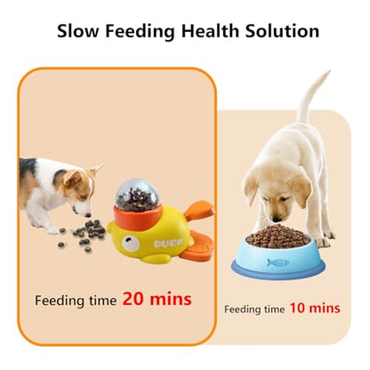 Duck Treat Dispenser for Cats and Small Dogs to Train Problem-Solving Skills, Dog Slow Feeder to Prevent Bloating, Cat Puzzle Feeder to Improve IQ,Interactive Treat Dispensing Enrichment Toy