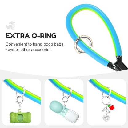 Dog Leash Heavy Duty 4/5/6ft XiaZ 2 Handles Dog Leashes for Medium Large Dogs 1/2 Inch 1000lb Strength Reflective PVC Waterproof-Handles Metal Hook Dual-Handle Rope Leash Nighttime Safety - color: Black, size: 6FT (1/2")